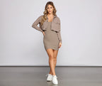 Ribbed Fitted Strap-Detail Mini Dress