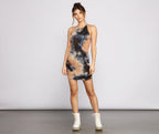 Tie-Dye Mini Dress with Vintage Styling