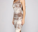 Tie-Dye Vintage-Inspired Maxi Dress with High Slit