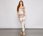 Tie-Dye Vintage-Inspired Maxi Dress with High Slit