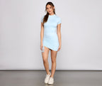 Knit Mini Dress with Ruching