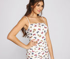 Butterfly-Detail Ribbed Mini Dress with Knit Texture