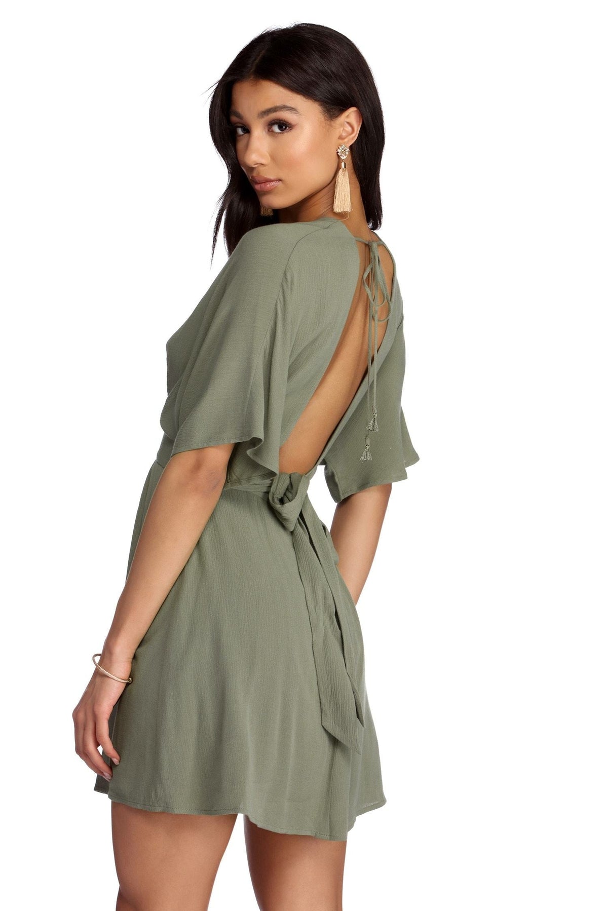 Skater Dress with Plunging Neckline