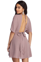 Skater Dress with Plunging Neckline