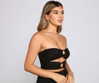 Cutout Knit Mini Dress with Sweetheart Neckline