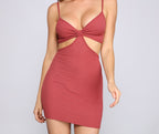 Cutout Fitted Mini Dress with Ribbed Texture