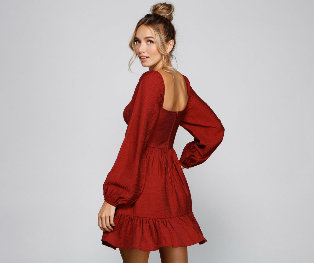 Linen Dress with Ruffle Details
