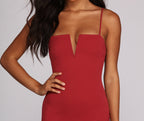 Straight-Leg Knit Mini Dress with Nylon Fabric