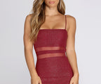 Mesh Shimmer Mini Dress with Glitter Detail