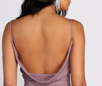 Glitter Knit Mini Dress with V-Neckline
