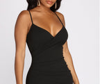 Crepe Mini Dress with Asymmetric Details