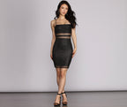 Mesh Shimmer Mini Dress with Glitter Detail