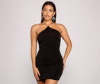 Knit Fitted Halter Mini Dress