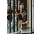 Knit Fitted Halter Mini Dress