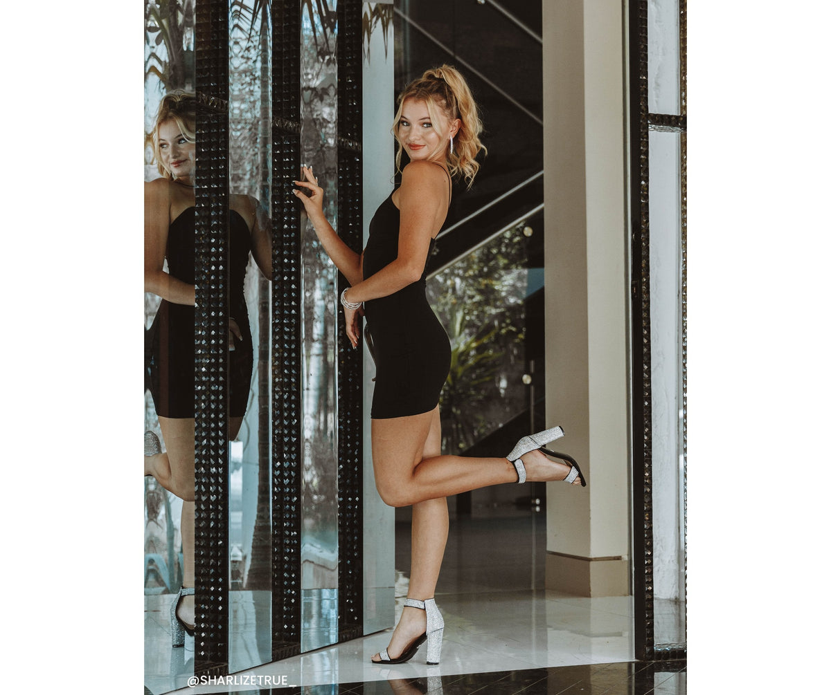 Knit Fitted Halter Mini Dress