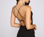 Sleeveless Brushed Mini Dress with Cross Details