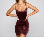 Velvet Ruched Mini Dress