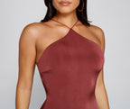 Knit Fitted Halter Mini Dress