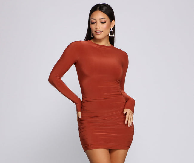 Sultry Lace-Up Back Bodycon Dress - Lady Occasions Main image