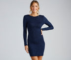 Glitter Mini Dress with Open Back