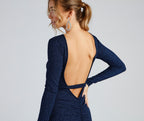 Glitter Mini Dress with Open Back