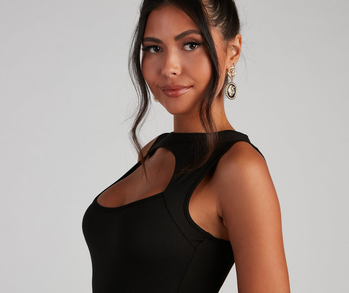 Cutout Mini Dress with Bodycon Fit
