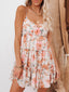 Chiffon Printed Dress with Halter Neckline