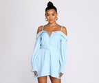 Light And Fresh Cold Shoulder Button Up Tunic - Lady Occasions