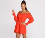 Cold-Shoulder Linen Tunic with Button Front