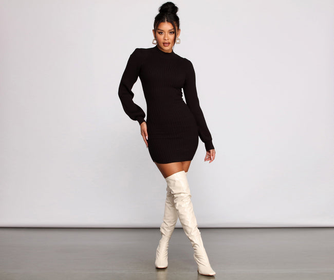 All Dolled Up Ribbed Knit Mini Dress - Lady Occasions Main image