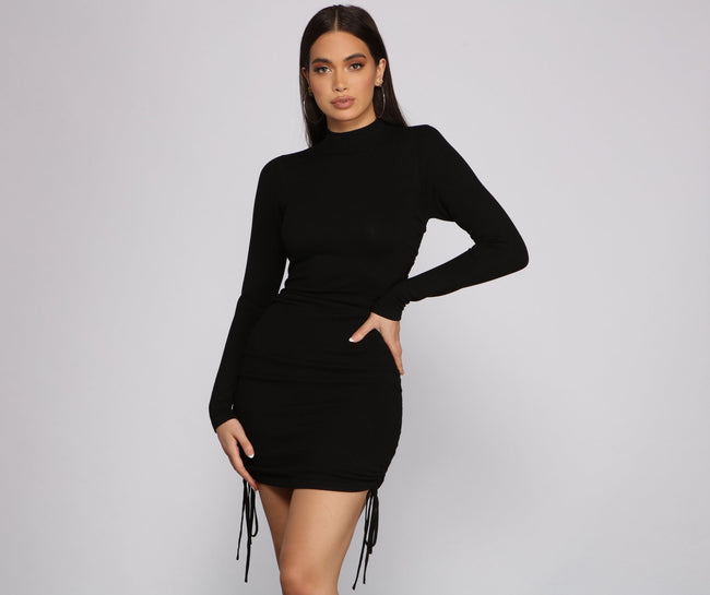 Keeping Knit Real Ruched Mini Dress - Lady Occasions Main image