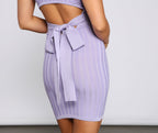 Ribbed Mini Sweater Dress with Cutout Details