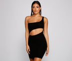 Ribbed One-Shoulder Mini Dress