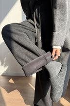 Wool-Blend Knit Pants with Fleece Lining