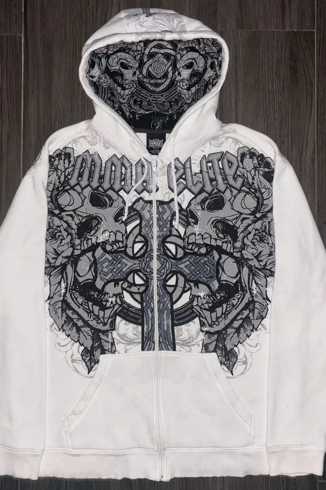 Vintage-Inspired Camo-Print Oversized Hoodie Main image