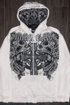 Vintage-Inspired Camo-Print Oversized Hoodie