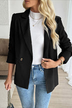 Relaxed Double-Breasted Office Blazer