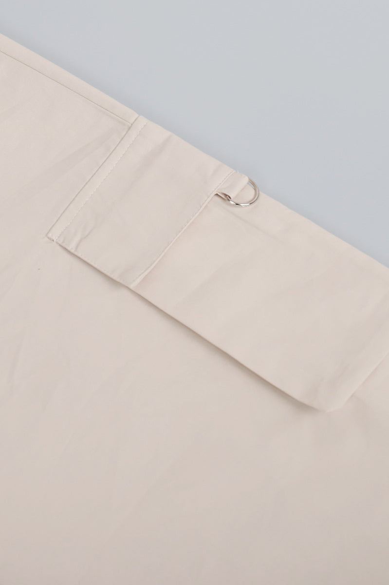 Drawstring Wide-Leg Pants with Cargo Styling