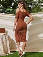 Drawstring Asymmetric Dress