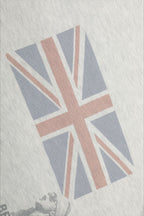 Flag-Graphic Number-Graphic T-Shirt with Washed Finish