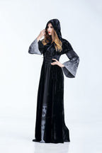 Gothic Polyester High-Rise Maxi Dress