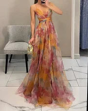 Halter Dress with Print Details