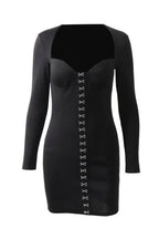 V-Neck Dress with Metal Details