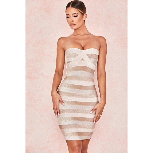 Shoulder-Detail Bodycon Dress with Hip Pockets Main image