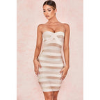 Shoulder-Detail Bodycon Dress with Hip Pockets