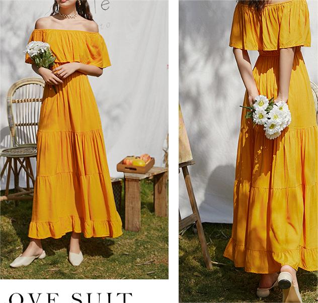 Off-Shoulder Ruffled Maxi Dress