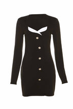 Bodycon Dress with Button Front