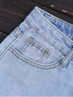 Denim Shorts with Embroidery