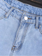 Denim Shorts with Embroidery
