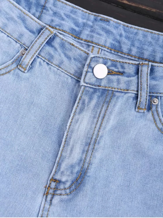 Denim Shorts with Embroidery